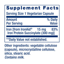 Life Extension Iron Protein Plus, Iron Protein succinylate, absorbable Iron Supplement for Whole-Body Health, Non-GMO, Gluten-Free, Vegetarian, 100 Capsules