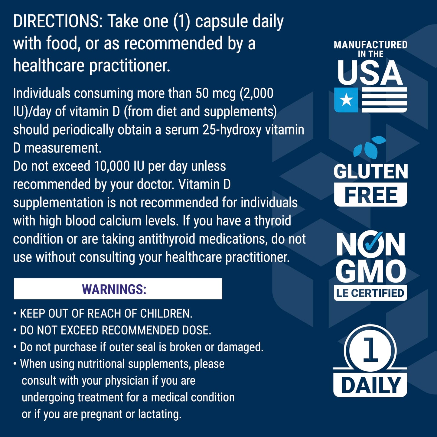 Life Extension Vitamin D3 with Sea-Iodine™, 125 mcg (5000 IU) – Immune Support, Bone Health, Thyroid Health – 1 Daily, Gluten-Free, Non-GMO – 60 Capsules