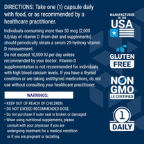 Life Extension Vitamin D3 with Sea-Iodine™, 125 mcg (5000 IU) – Immune Support, Bone Health, Thyroid Health – 1 Daily, Gluten-Free, Non-GMO – 60 Capsules