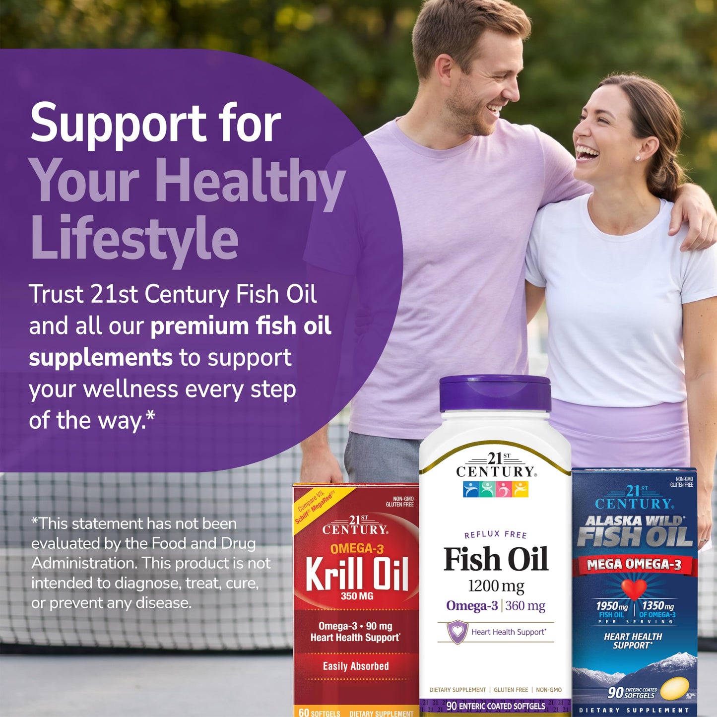 21st Century Fish Oil 1000mg Omega-3 Softgels, Mercury-Filtered, 120ct