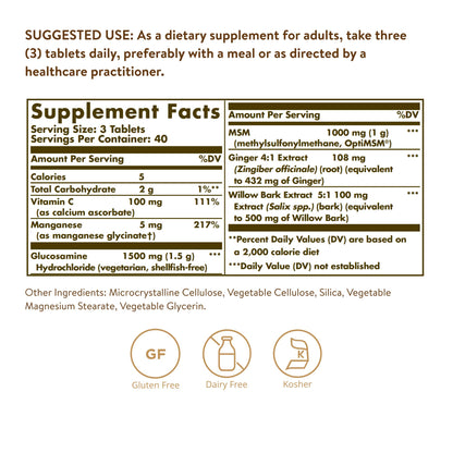 Solgar Glucosamine MSM Complex, 120 Tablets - Promotes Healthy Joints
