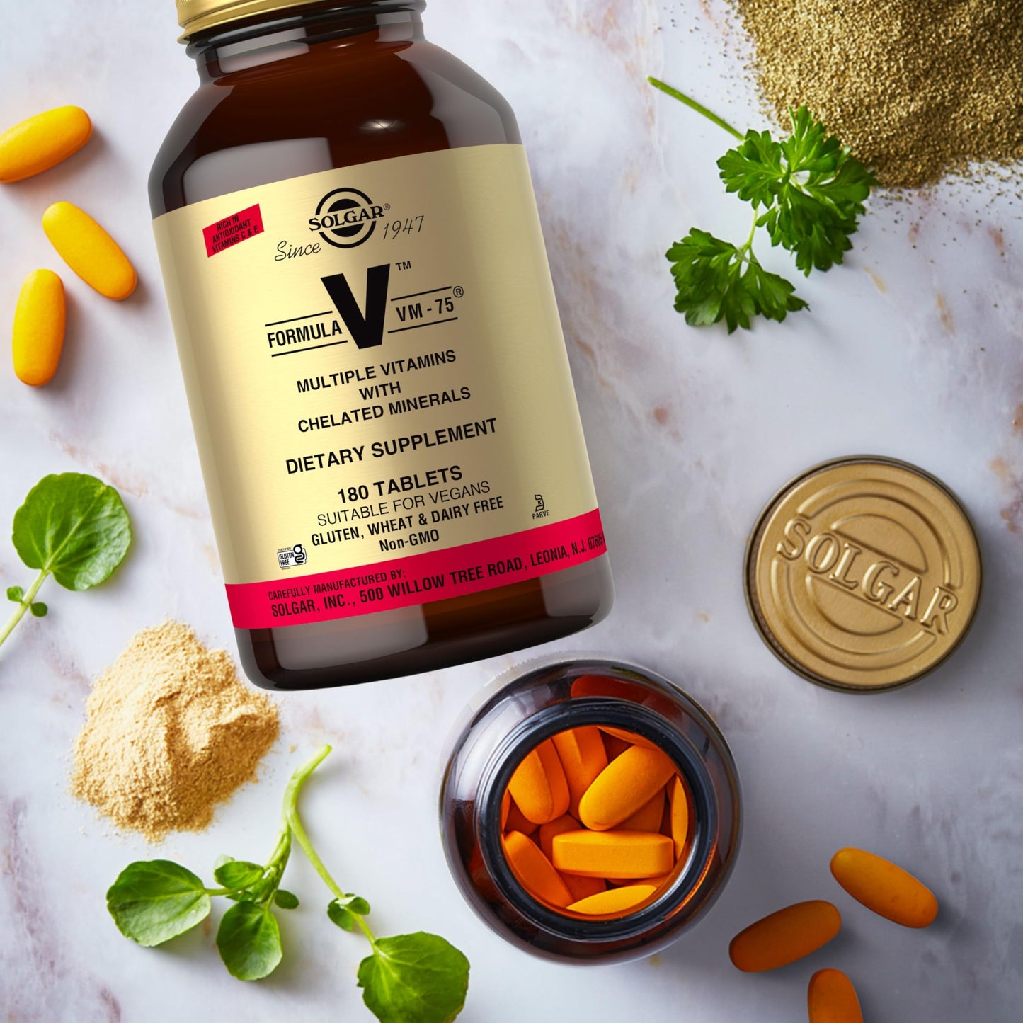 Solgar Formula VM-75, 180 Tablets - Vitamin A, B6, B12, C, D, E, Vegan