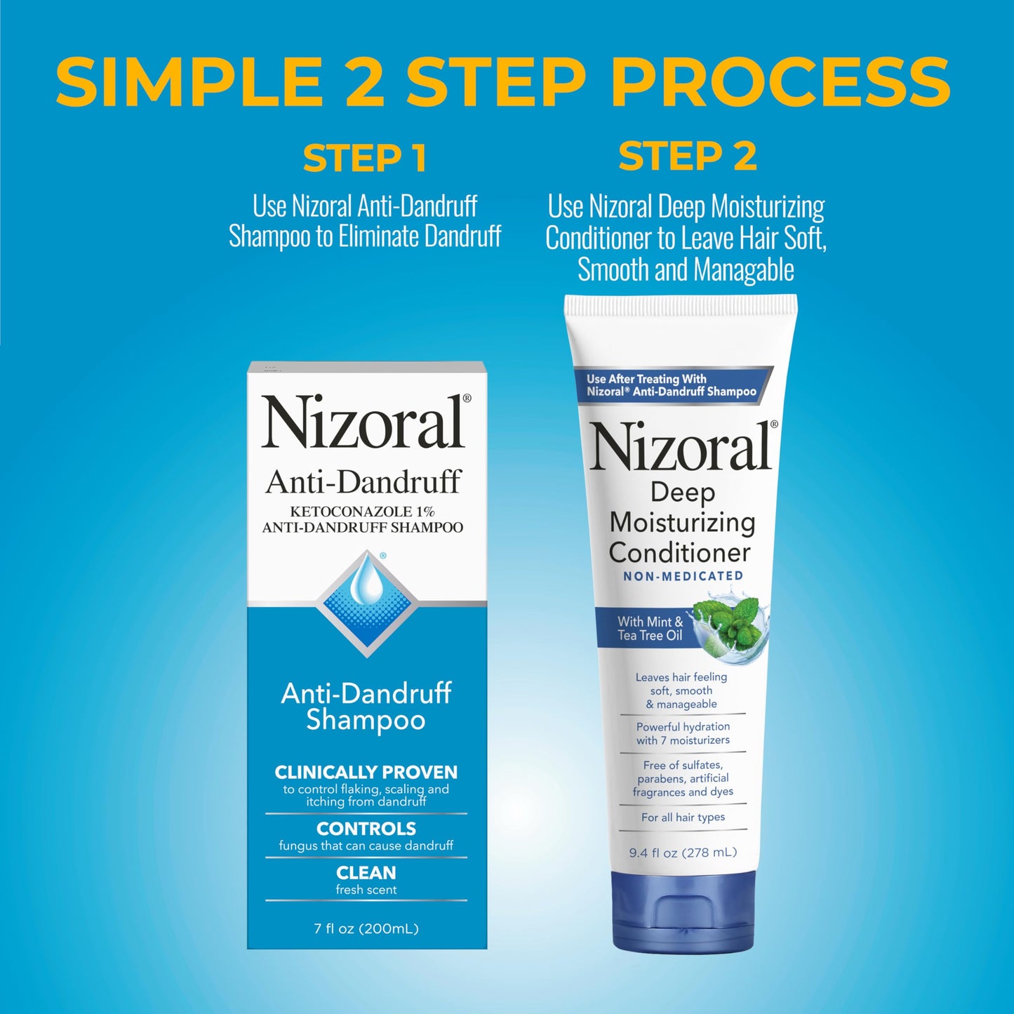 Nizoral 7 Oz Shampoo + 9.4 Oz Conditioner Bundle