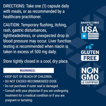 Life Extension Vitamin B3 Niacin, Heart Health, Cholesterol & Energy Support, Gluten-Free, Non-GMO, 100 Capsules