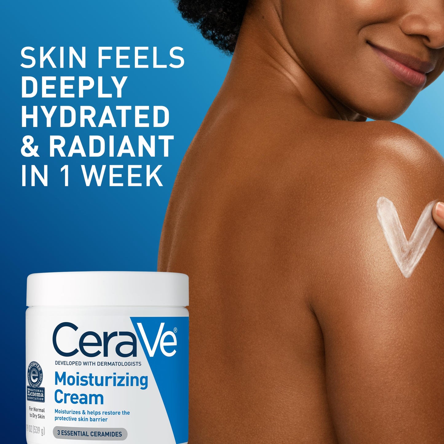 CeraVe Moisturizing Cream, Face & Body Moisturizer for Dry Skin, 19oz