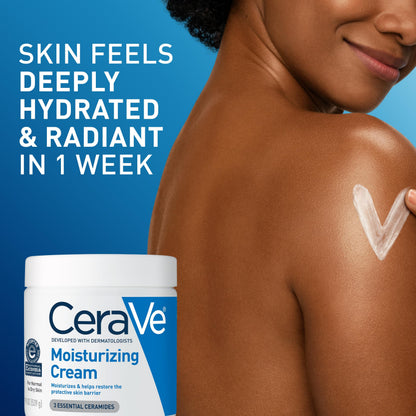CeraVe Moisturizing Cream, Face & Body Moisturizer for Dry Skin, 19oz