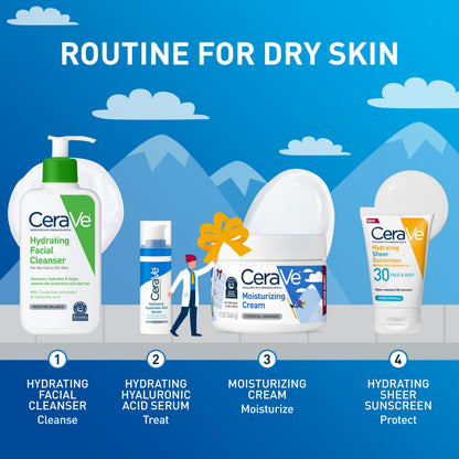 CeraVe Après Ski Moisturizing Cream, Body and Face Moisturizer for Dry Skin, Hyaluronic Acid and Ceramides, Daily Moisturizer, Oil-Free, Fragrance Free, Non-Comedogenic, Limited Edition, 12 Ounce