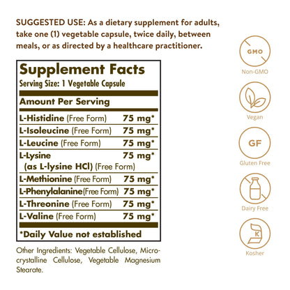 Solgar Essential Amino Complex, 90 Vegetable Capsules - Free Form Essential