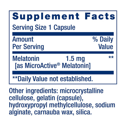 Life Extension Melatonin IR/XR, 1.5 mg, immediate- and Extended-Release Formula for Optimal Sleep Support, Healthy circadian Rhythms, Cellular Defense, Gluten-Free, Non-GMO, 60 Capsules