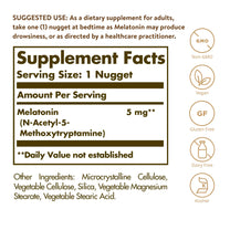 Solgar Melatonin 5 mg, 120 Nuggets - Helps Promote Relaxation & Rest