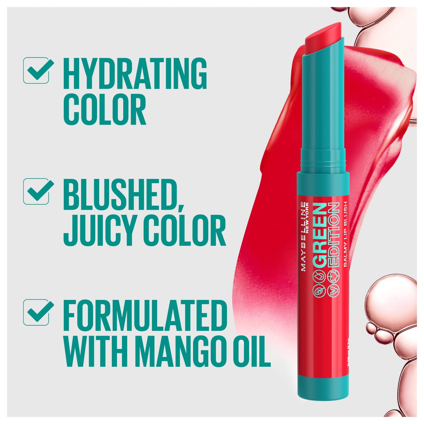Maybelline Green Edition Balmy Lip Blush, Formulated With Mango Oil, Midnight, Blackberry Purple, 1 Count