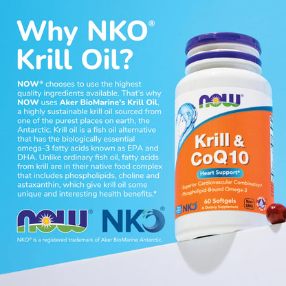 NOW Foods Supplements, Neptune Krill Oil 500 mg, Phospholipid-Bound Omega-3, Cardiovascular Support*, 60 Softgels