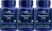 Life Extension Magnesium 500 mg, 100 Vegetarian Capsules (Pack of 3)