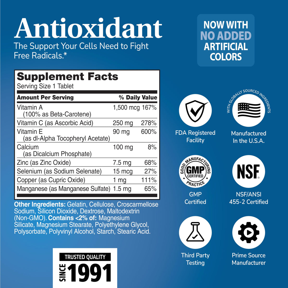 21st Century ACE Antioxidant Tablets with Selenium & Zinc, 75 Count