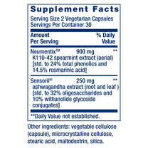 Life Extension Ashwagandha Plus Calm and Focus, 60 Vegetarian Capsules