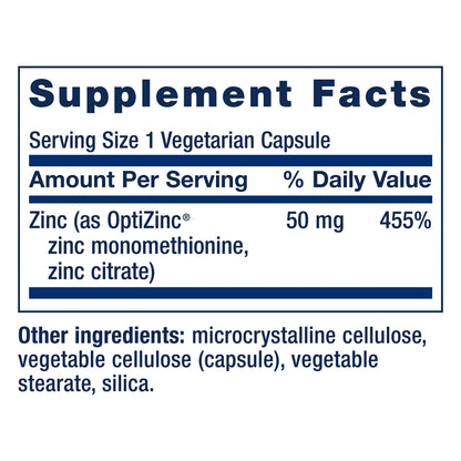 Life Extension Zinc Caps, zinc 50 mg, zinc Citrate, Support The Body's Immune defenses, Ultra-absorbable, Vegetarian, Non-GMO, Gluten-Free, 90 Vegetarian Capsules