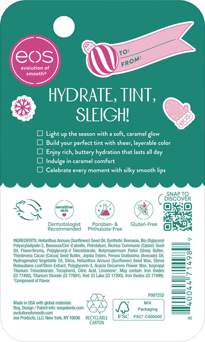 eos Holiday Tinted Super Balm, Salted Caramel, 24-Hour Moisture, Lip Tint, Limited Edition Lip Care, Stocking Stuffers, 0.35 fl oz