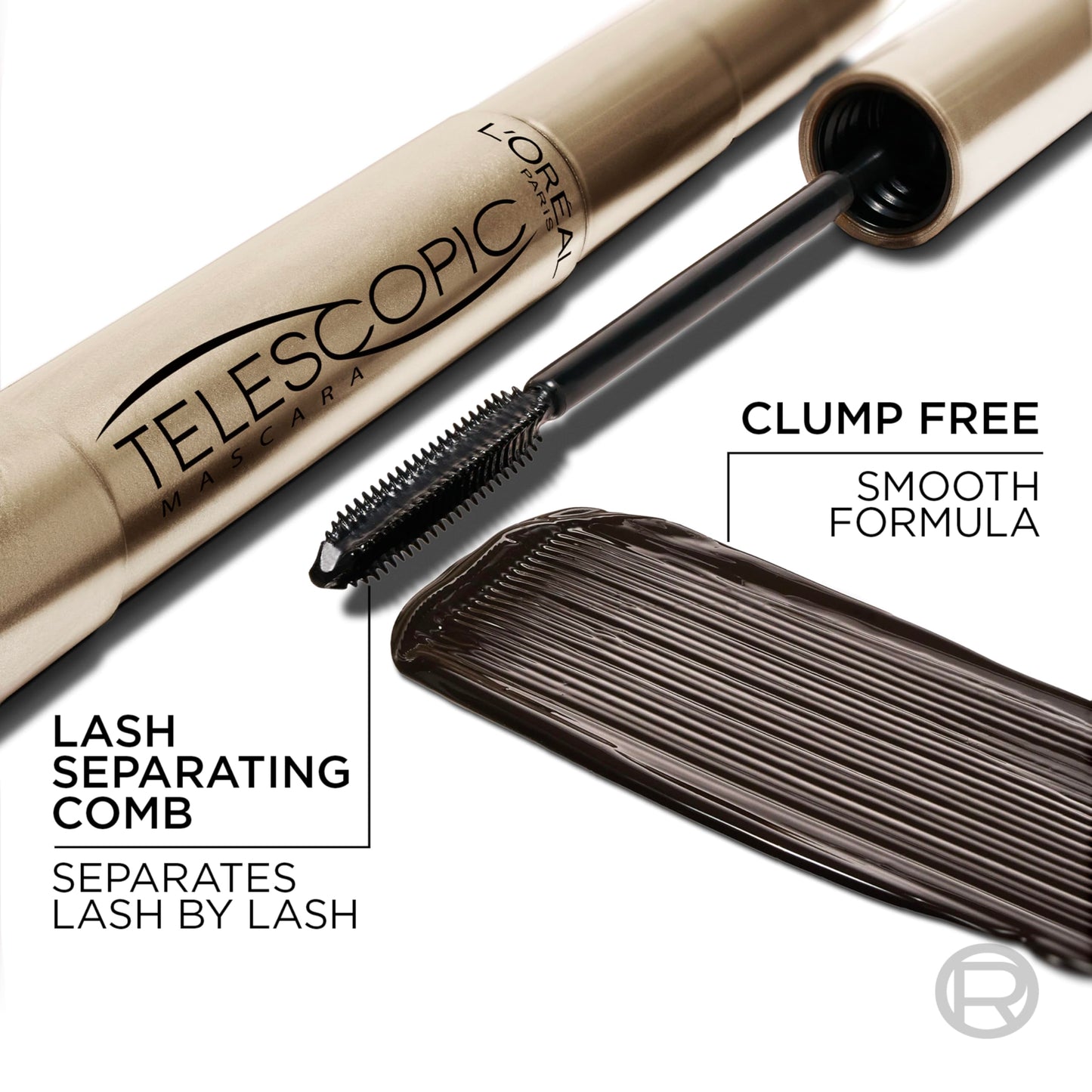 L'Oreal Paris Makeup Telescopic Original Lengthening Mascara, Carbon Black, 0.27 Fl Oz (Pack of 1)