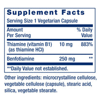 Life Extension Mega Benfotiamine, 250 mg, 120 Capsules