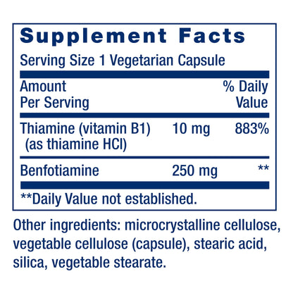 Life Extension Mega Benfotiamine, 250 mg, 120 Capsules