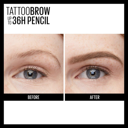Maybelline TattooStudio Waterproof Eyebrow Pencil, Sharpenable, Longwear, Long Lasting, Pigmented Eyebrow Pencil for Defined Brows, Light Blonde, 1 Count