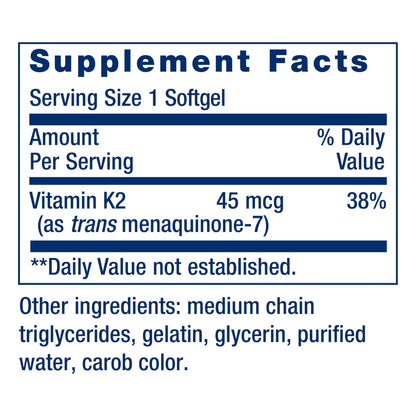Life Extension Low Dose Vitamin K2 – Supports Arterial Health – Non-GMO, Gluten-Free – 90 Softgels