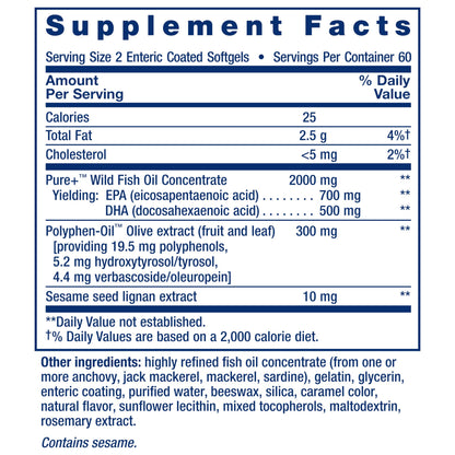 Life Extension Super Omega-3 EPA/DHA Fish Oil, 120 Softgels