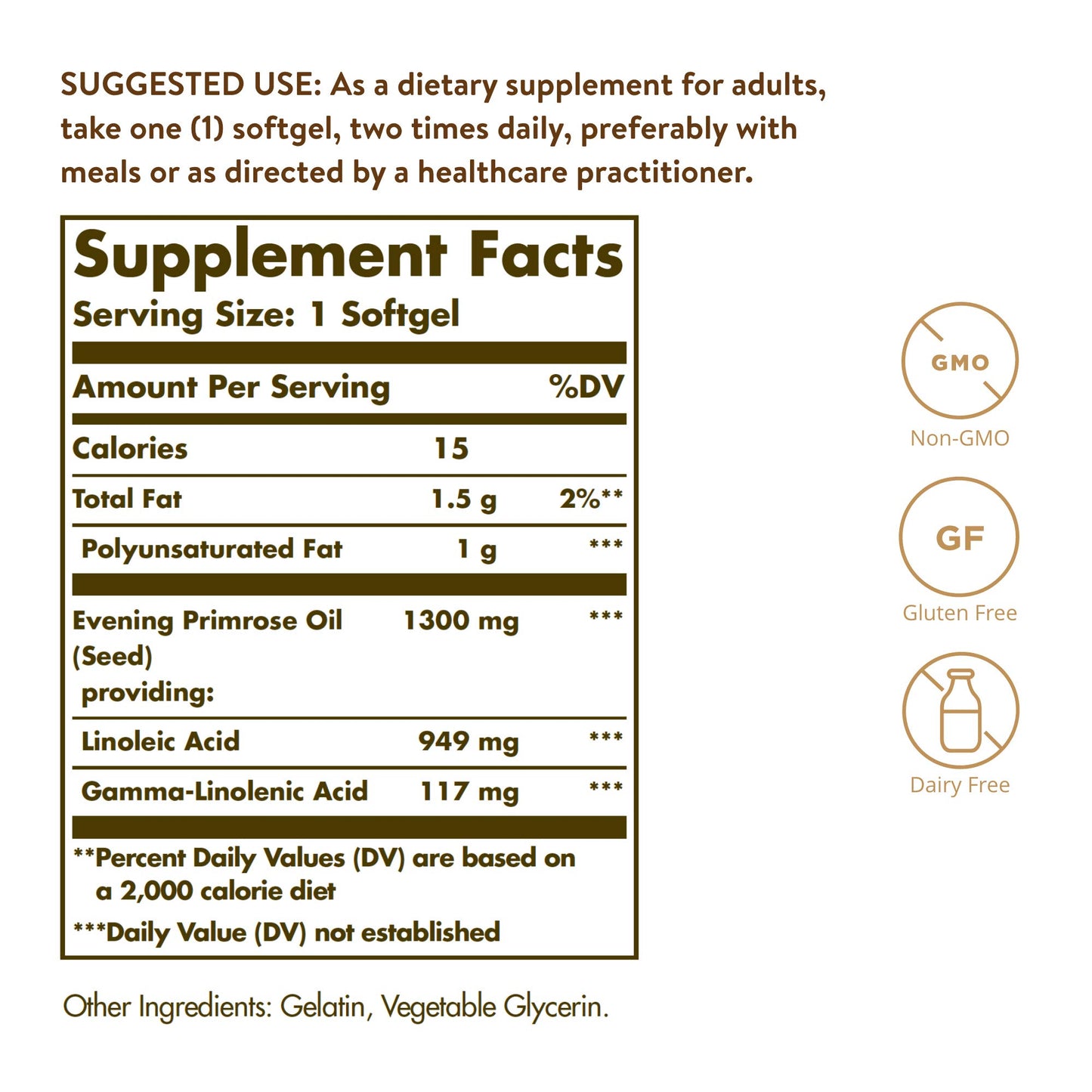 Solgar Evening Primrose Oil 1300 mg, 60 Softgels - Supports Skin Health