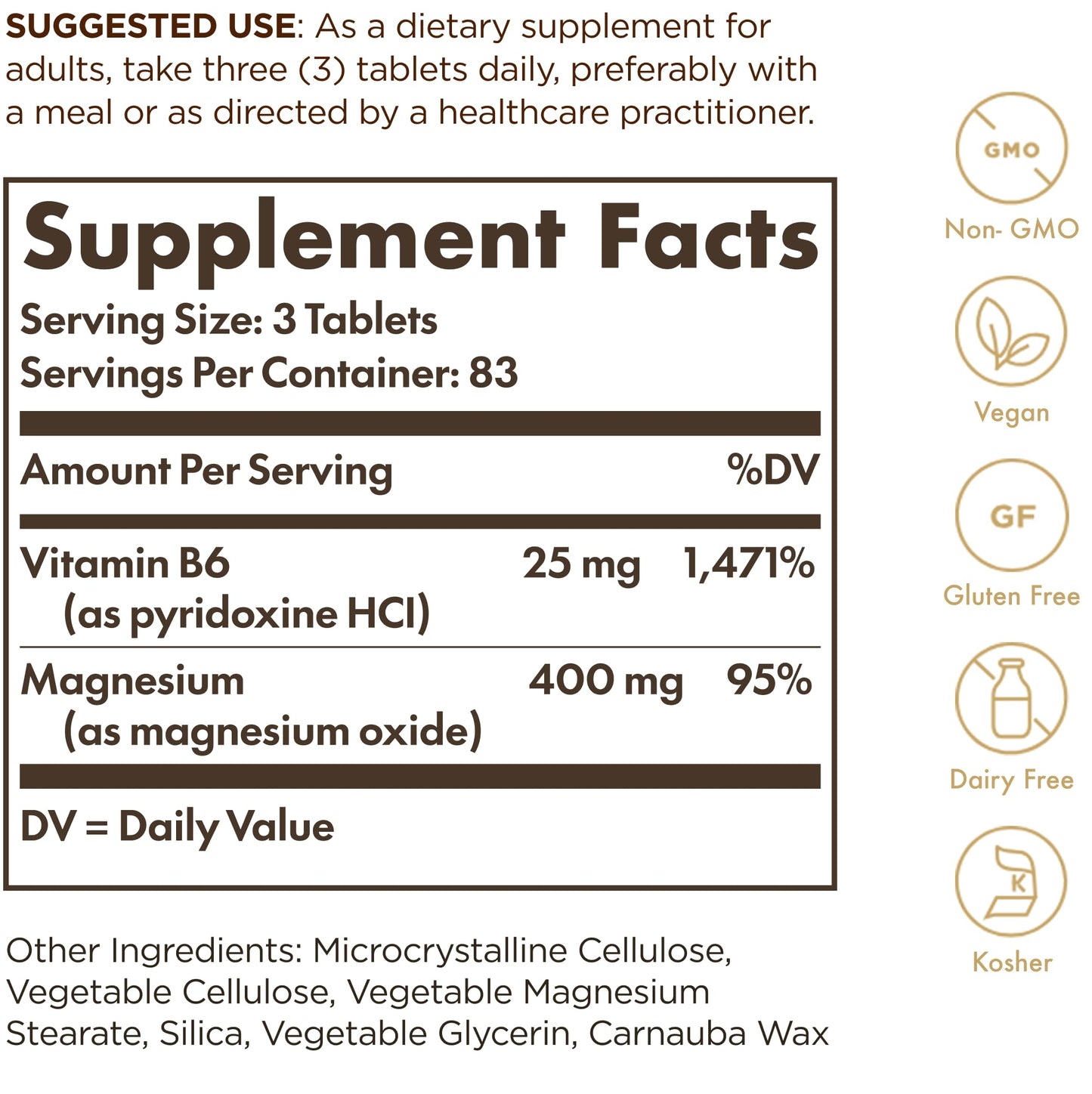 Solgar Magnesium with Vitamin B6, 250 Tablets - Energy Metabolism