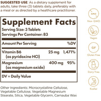 Solgar Magnesium with Vitamin B6, 250 Tablets - Energy Metabolism