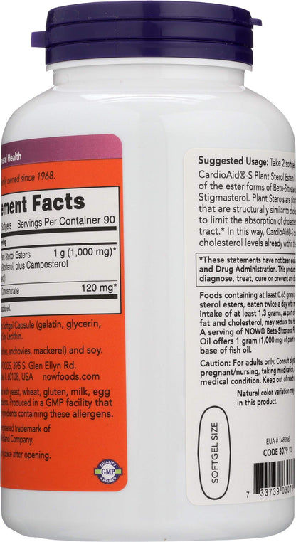 NOW Foods SPO Beta-Sitosterol Plant Sterols with Fish Oil, 180 Count