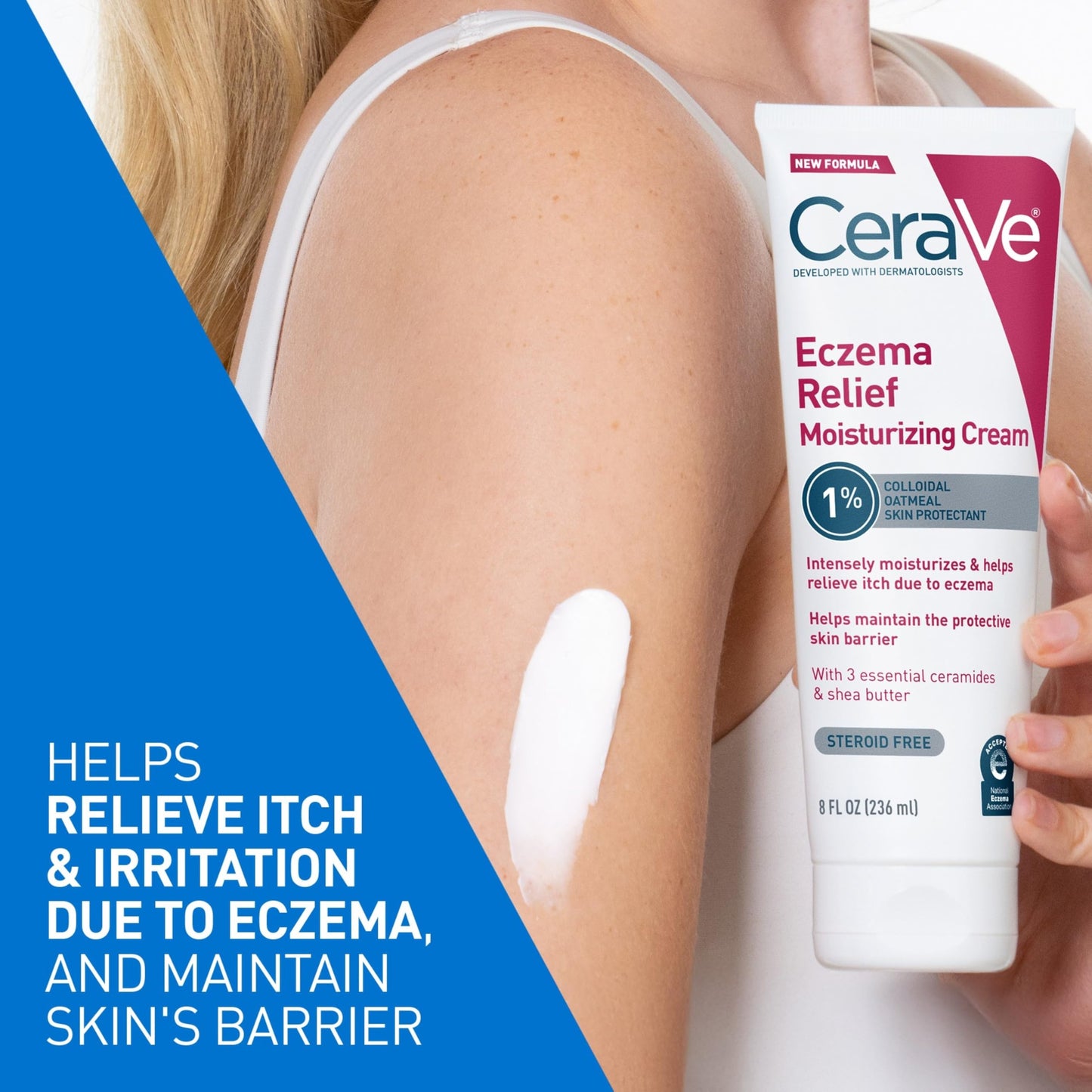 CeraVe Eczema Relief Moisturizing Cream, Shea Butter Dry Skin Lotion, 8oz
