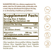 Solgar Calcium Magnesium Citrate, 250 Tablets - Highly Absorbable
