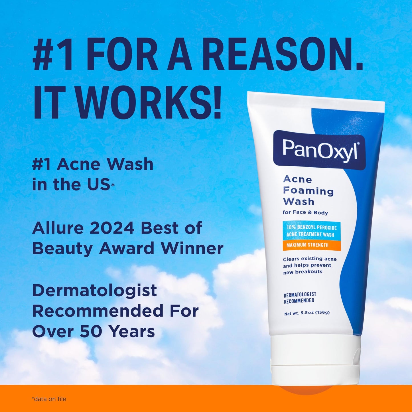 PanOxyl Acne Foaming Wash, 10% Benzoyl Peroxide, 5.5 oz, Pack of 2