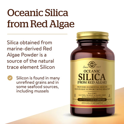 Solgar Oceanic Silica from Red Algae 25 mg, 100 Vegetable Capsules