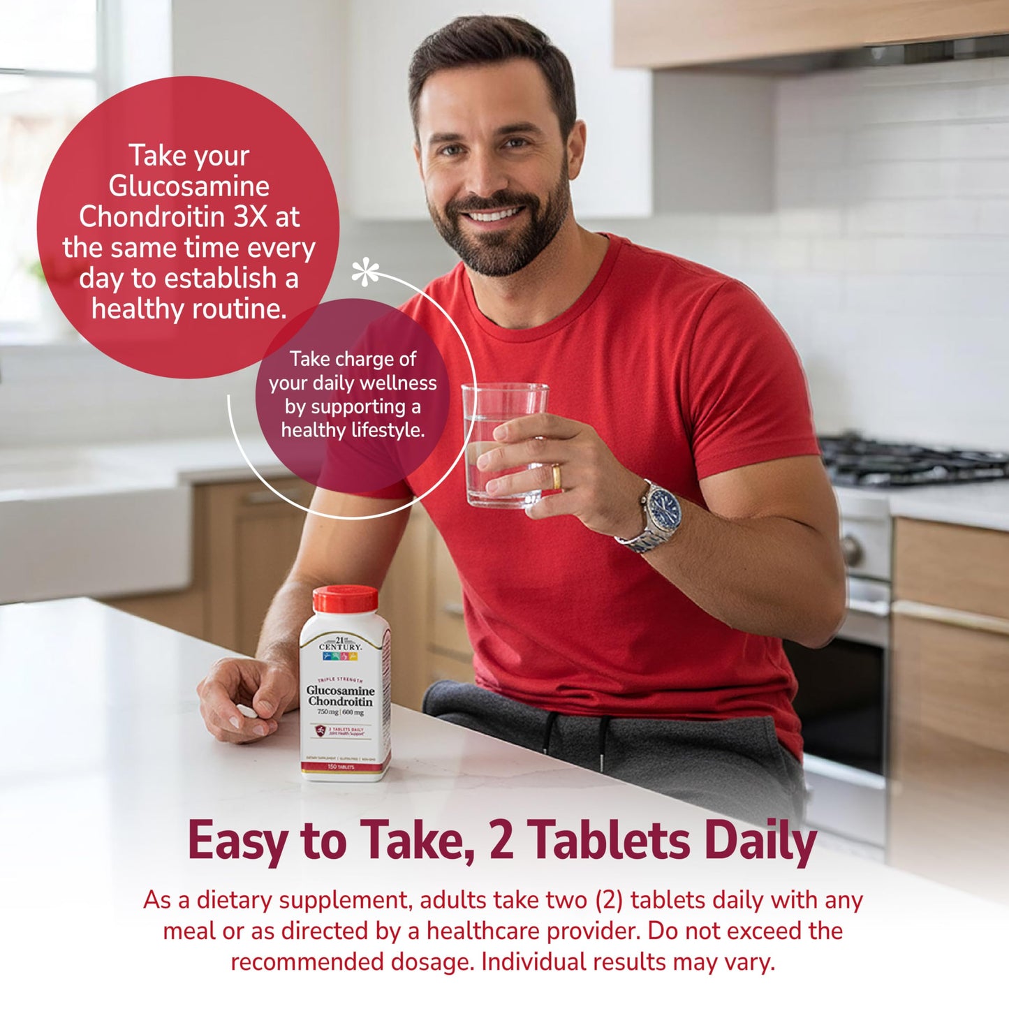 21st Century Glucosamine Chondroitin Triple Strength 750mg/600mg, 150ct