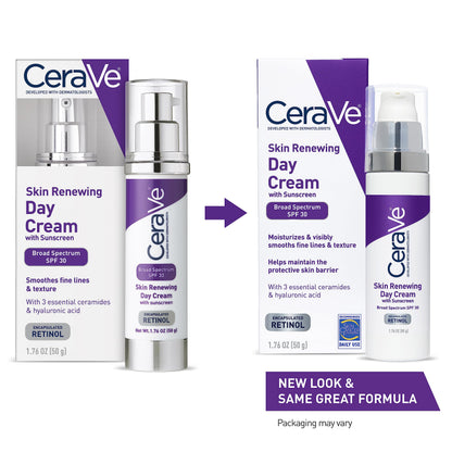 CeraVe Day Cream, Anti-Aging Retinol Face Moisturizer with SPF 30, 1.76oz
