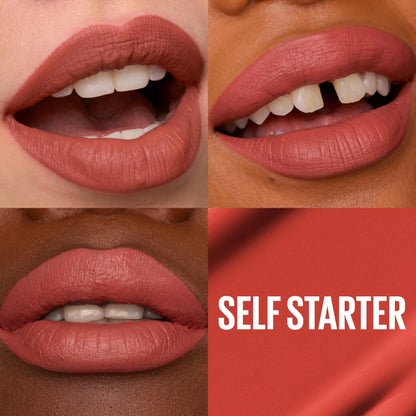 Maybelline Super Stay Matte Ink Liquid Lipstick Makeup, Long Lasting High Impact Color, Up to 16H Wear, Self-Starter, Light Red, 1 Count, Packaging May Vary