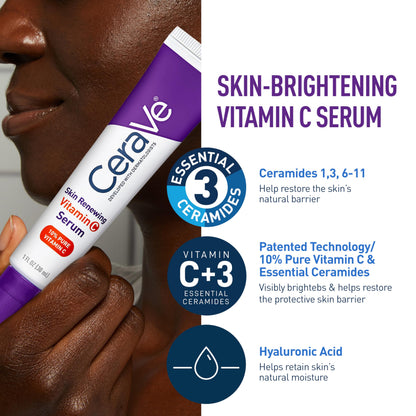 CeraVe Vitamin C Serum and Night Cream Skin Care Set, Travel Essentials