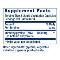 Life Extension TMG, trimethylglycine, Encourages Healthy homocysteine Levels, Non-GMO, Gluten-Free, Vegetarian, 60 Capsules