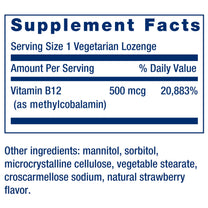 Life Extension Vitamin B12 Methylcobalamin 500mcg - Vitamin B12 Supplement for General Energy and Brain Health - Sugar Free Vegetarian Lozenges Dissolve in Your Mouth - Once Daily - 100 Count
