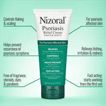 Nizoral Psoriasis Relief Cream, Maximum Strength, 4 Fl Oz, Relieves Itching, Irritation & Redness, Controls Flaking and Scaling, Salicylic Acid 3%