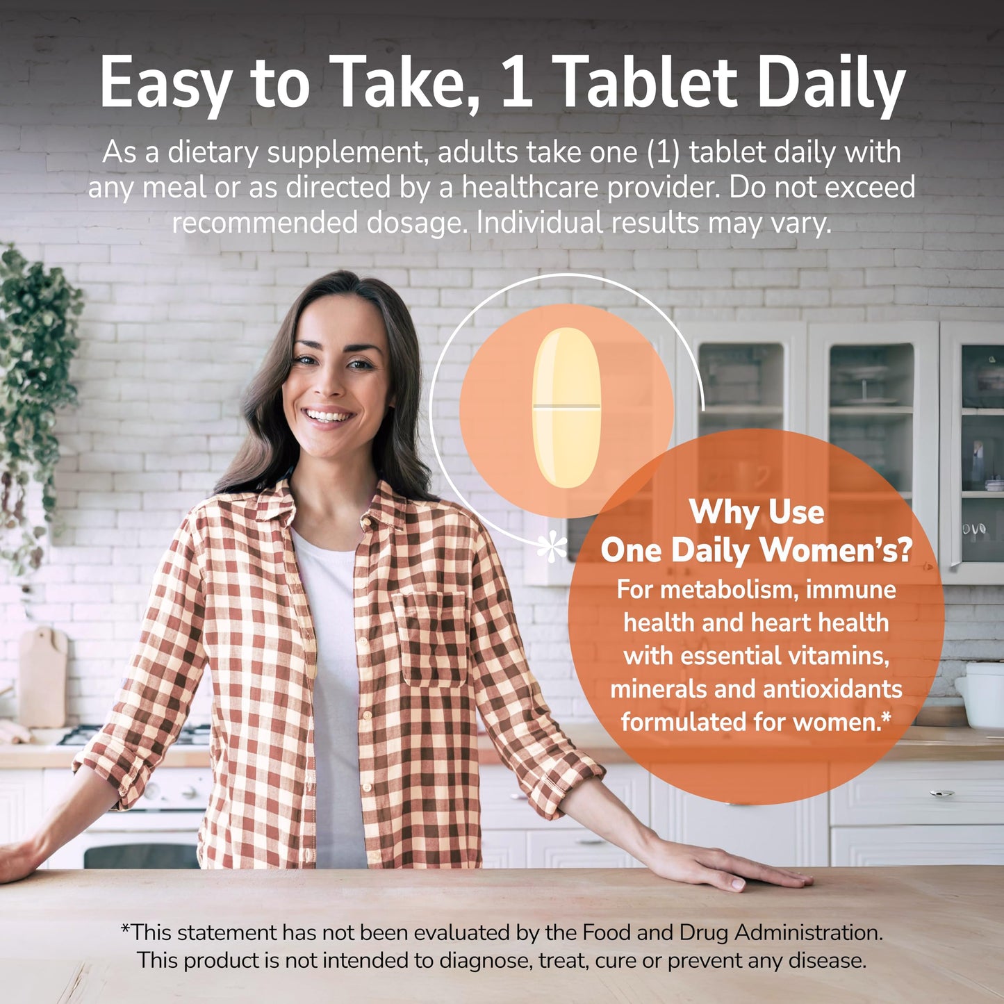 21st Century One Daily Women's Multivitamin Tablets, 100 Count