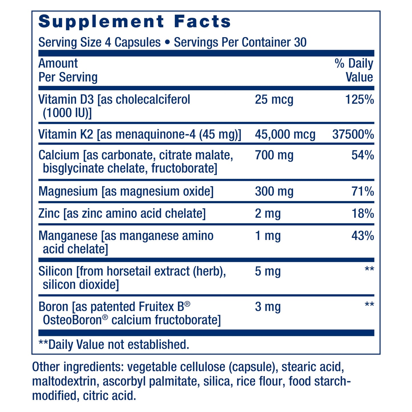 Life Extension Bone Restore Elite with Super Potent K2, 120 Capsules