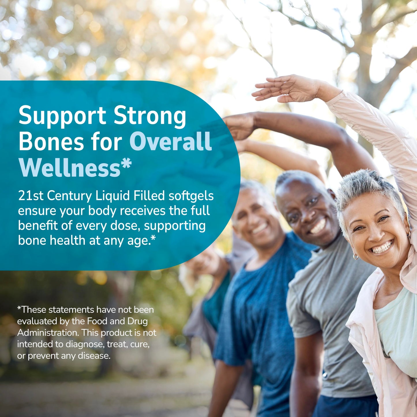 21st Century Calcium 1200mg Plus D3 Liquid-Filled Softgels, 90 Count