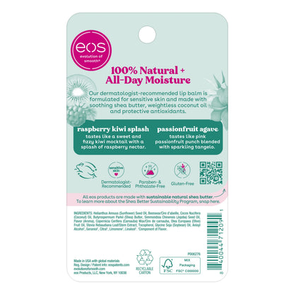 eos 100% Natural Lip Balms- Fruity Variety Pack, 0.14 oz, 2-Pack