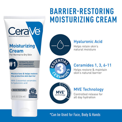 CeraVe Skin Care Set, Moisturizing Cream & Hydrating Facial Cleanser