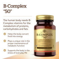 Solgar B-Complex 50", 100 Vegetable Capsules - Energy Metabolism