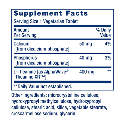 Life Extension Theanine XR™ Stress Relief – L-Theanine – Promotes a Calm Response to Daytime Stress – Non-GMO, Gluten-Free, Vegetarian – 30 Tablets