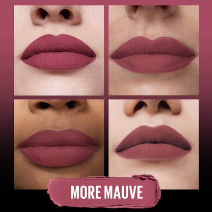 MAYBELLINE Color Sensational Ultimatte Matte Lipstick, Non-Drying, Intense Color Pigment, More Mauve, Purple Mauve Pink, 1 Count